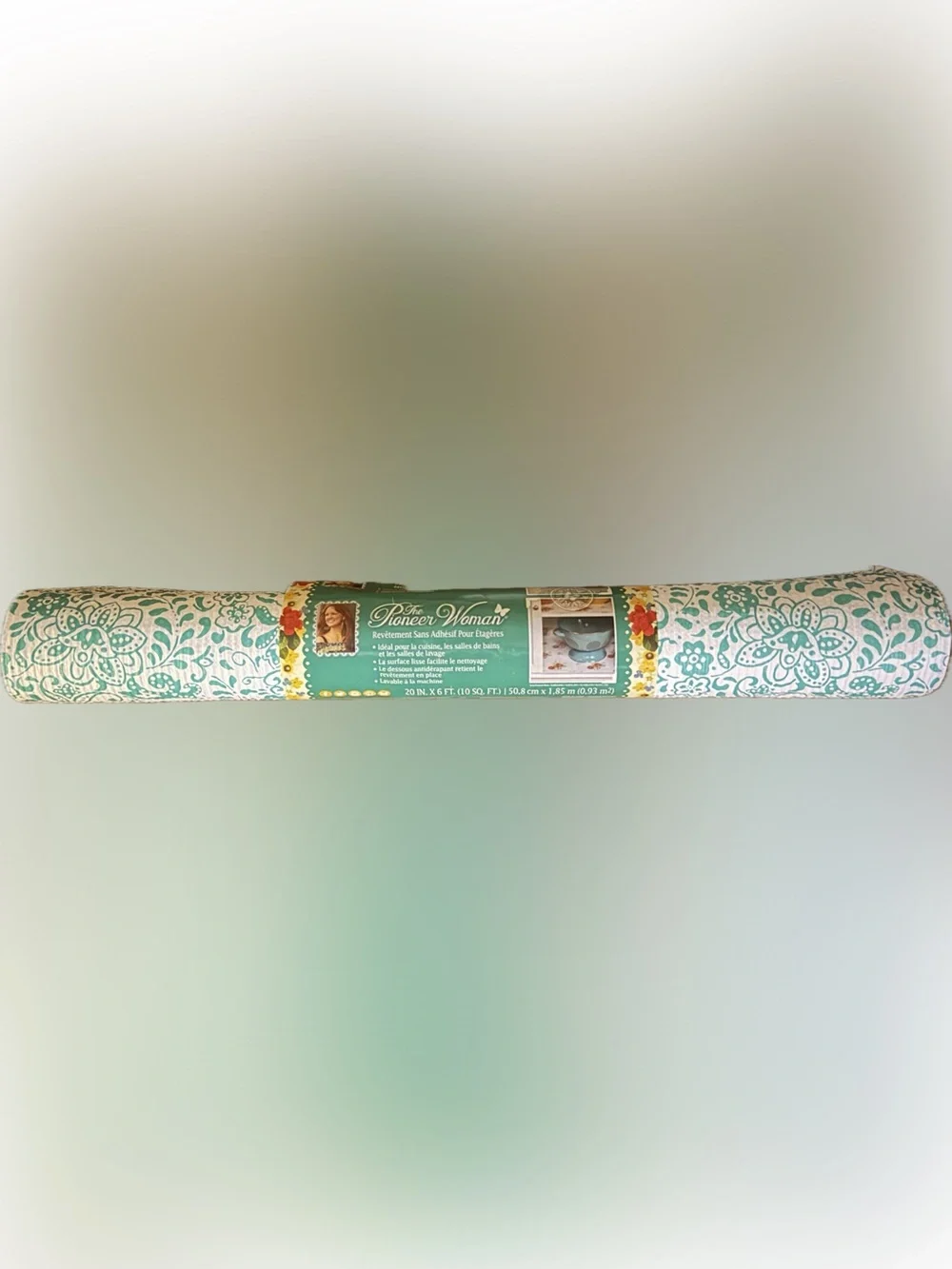 Pioneer Woman Traveling Vines Non-Adhesive Shelf Liner 20 inch x 6 feet NWT